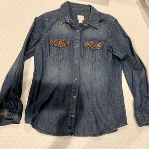 Chico’s Denim Long Sleeve with Sequins